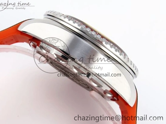 0126 Premium SEAMASTER PLANET OCEAN 6000M ULTRA DEEP 45.5MM SS TF 1:1 BEST EDITION GRAY DIAL ORANGE BEZEL ON RUBBER STRAP A 7761